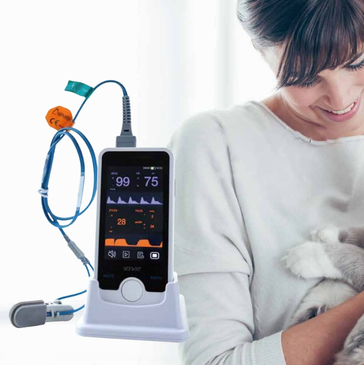 Monitor Portátil de Paciente Animal Humano de Cama Signos Vitales Cardíacos UCI ECG SpO2 NIBP 8 Equipo Médico Veterinario Precio Clínica Veterinaria Hospital