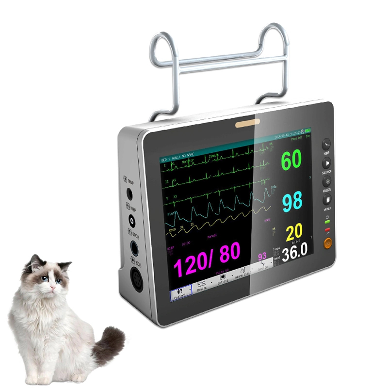 8 Monitor de Pacientes de Uso Animal de Seis Parámetros con Sistema de Monitoreo Central
