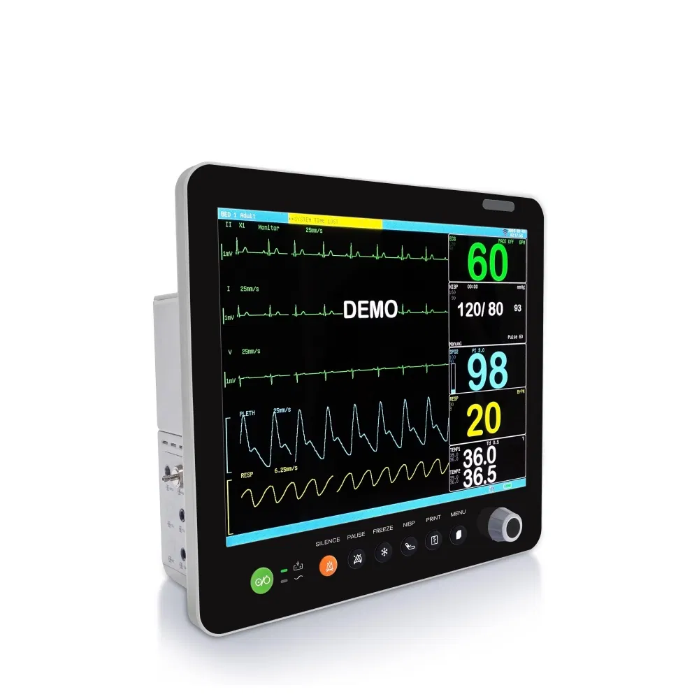 Proveedores de Equipos Médicos Monitor de Paciente de Múltiples Parámetros 3 Parámetro ECG Pantalla a Color