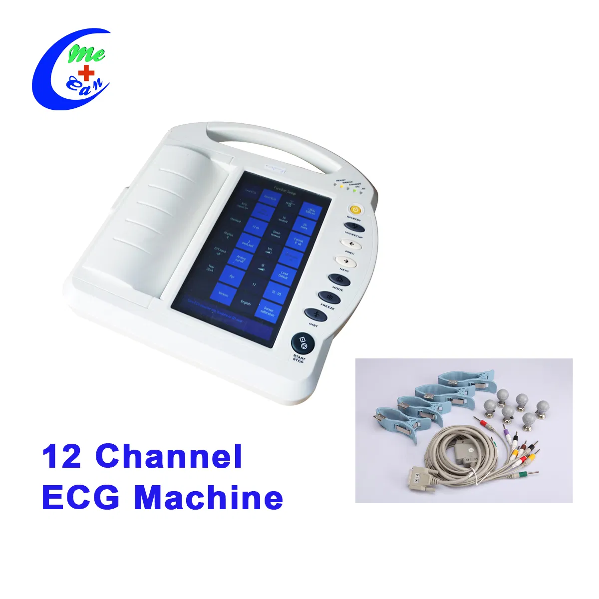 12 Monitor de ECG de canal Equipo médico Máquina de ECG portátil para hospital