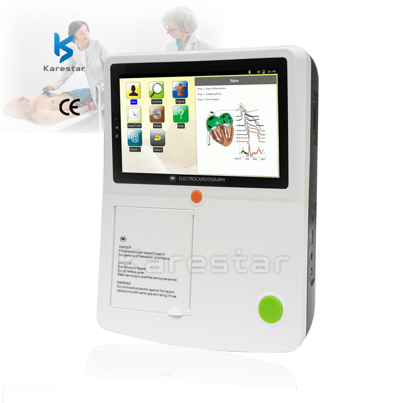 Máquina de ECG digital portátil con pantalla LCD a color de 7 pulgadas 3 canales precio