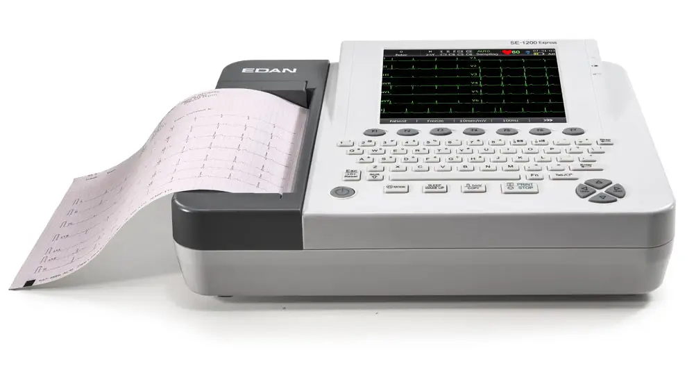 Carro de ECG portátil Máquina de ECG de 12 canales / Electrocardiógrafo Edan Se-1200 Express
