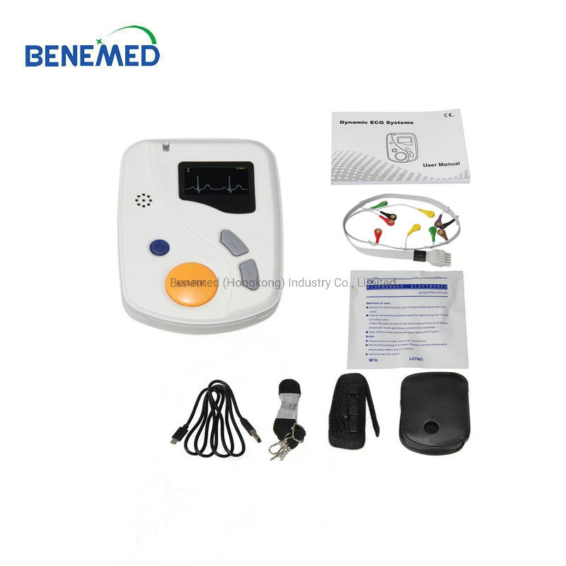 24 Grabador de Holter ECG de horas portátil dinámico 12 Monitor Holter ECG de canal