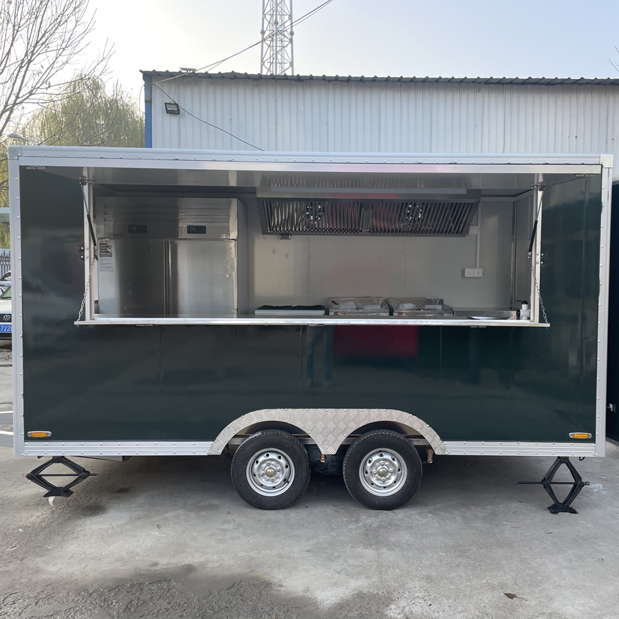 Commercial Mobile Kitchen Pizza Freezer Concession Food Cart Van