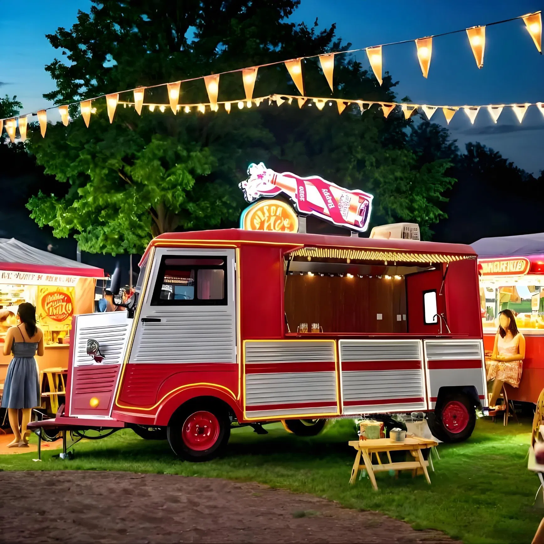 Mobile Kitchen Used Electric Food Catering Van Vintage Ice Cream/Coffee Street Food Vending Van