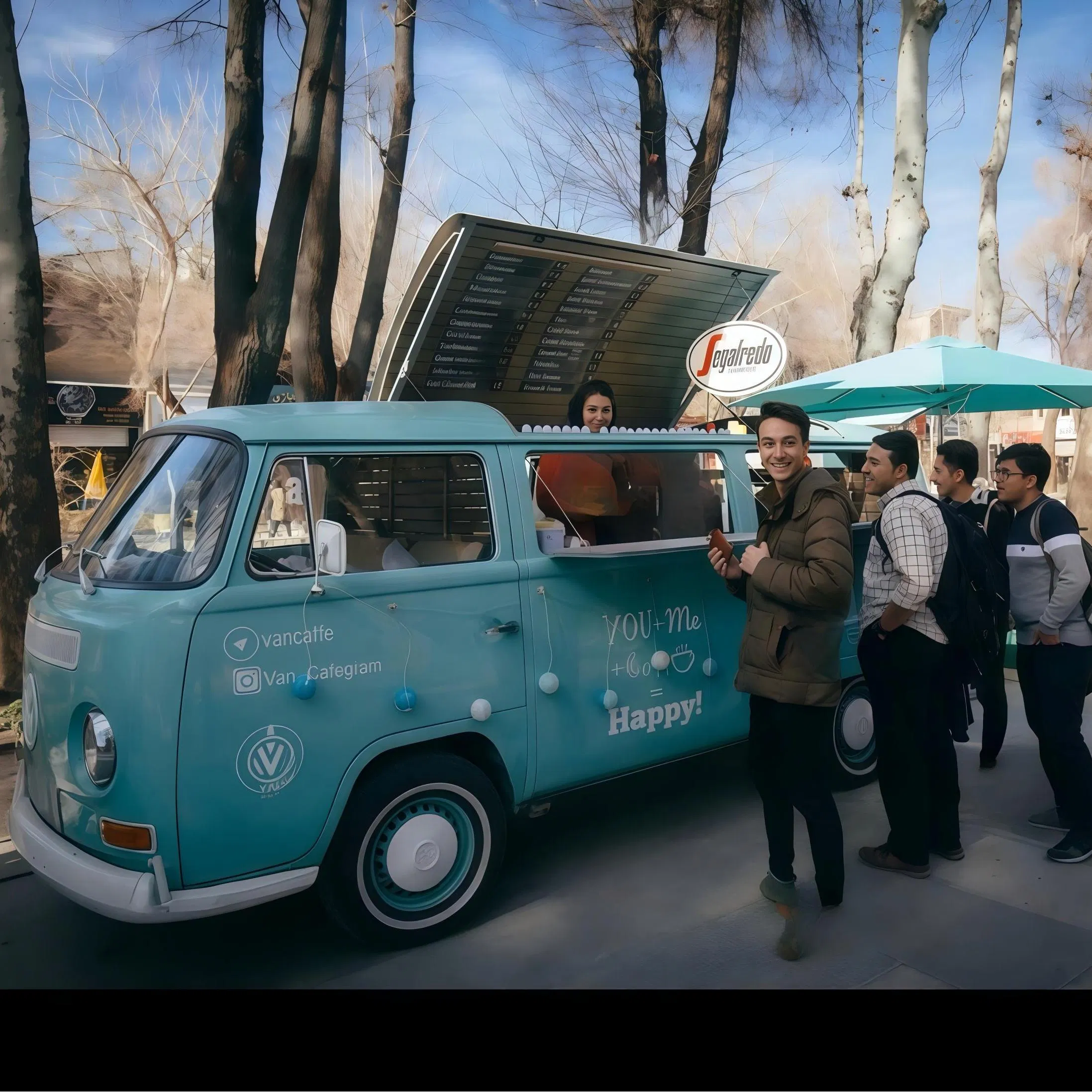 VW-T2 Combi Mobile Electric Customized Kitchen Vintage Catering Coffee Ice Cream Snack BBQ Creep Beer Juice Hot Dog Burger Food Truck Food Trailer Food Van