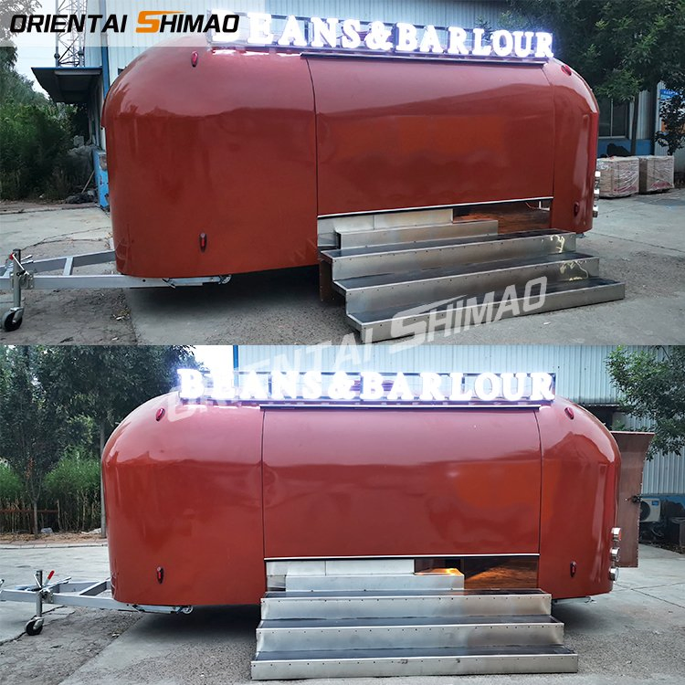 Vintage Beer Bar Mobile Kitchen Air Stream Food Trailer Van