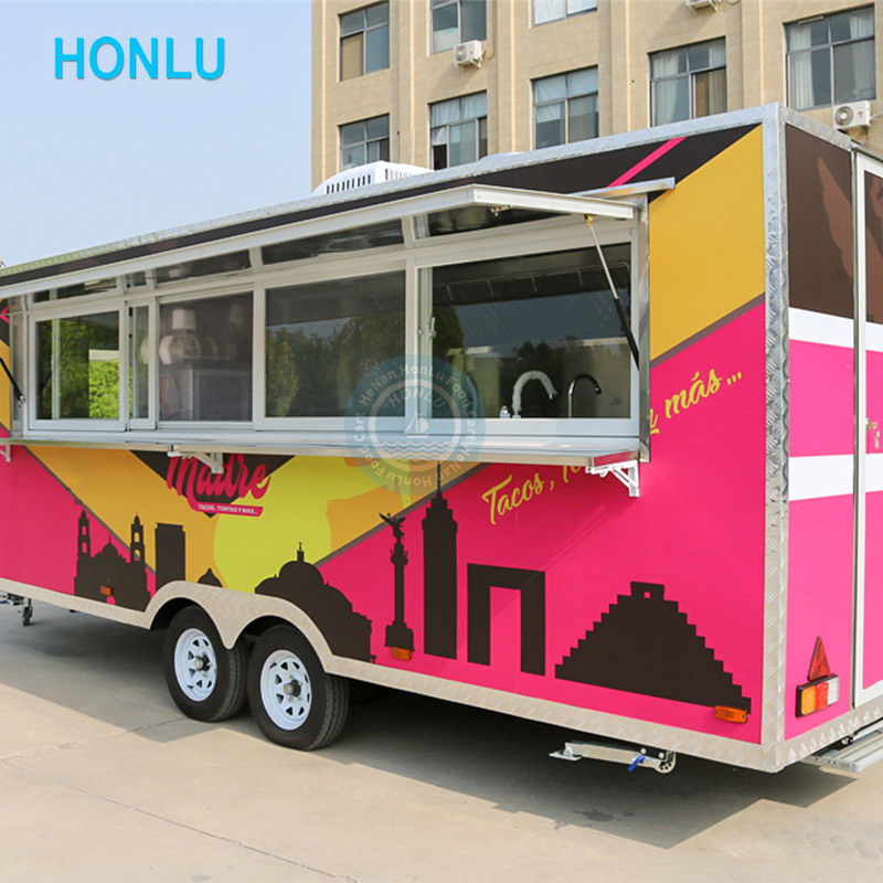 Chocolate Popcorn Honlu Standard Iron Frame, Wooden Box Packaging Mobile Cart Food Van