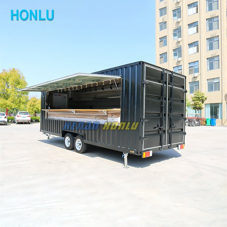 Chocolate Popcorn Honlu Standard Iron Frame, Wooden Box Packaging Mobile Cart Food Van