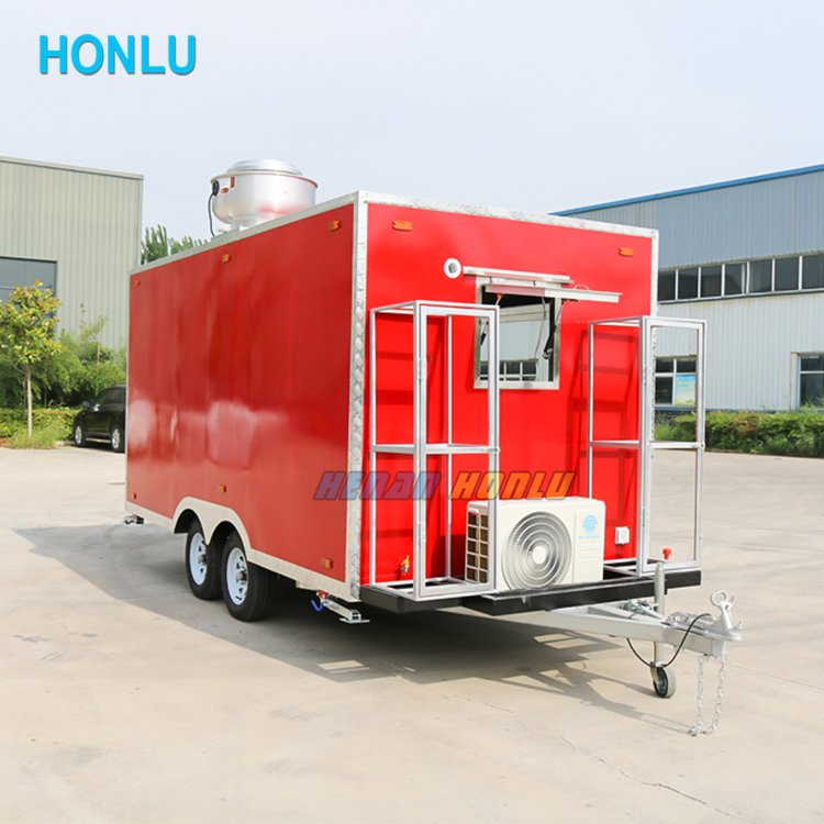 Chocolate Popcorn Honlu Standard Iron Frame, Wooden Box Packaging Mobile Cart Food Van