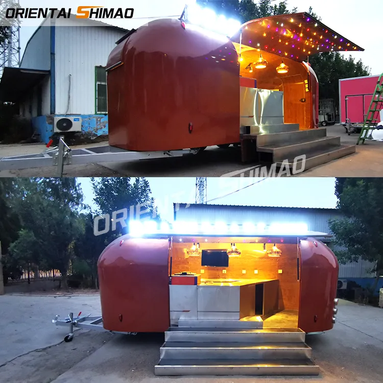Vintage Beer Bar Mobile Kitchen Air Stream Food Trailer Van