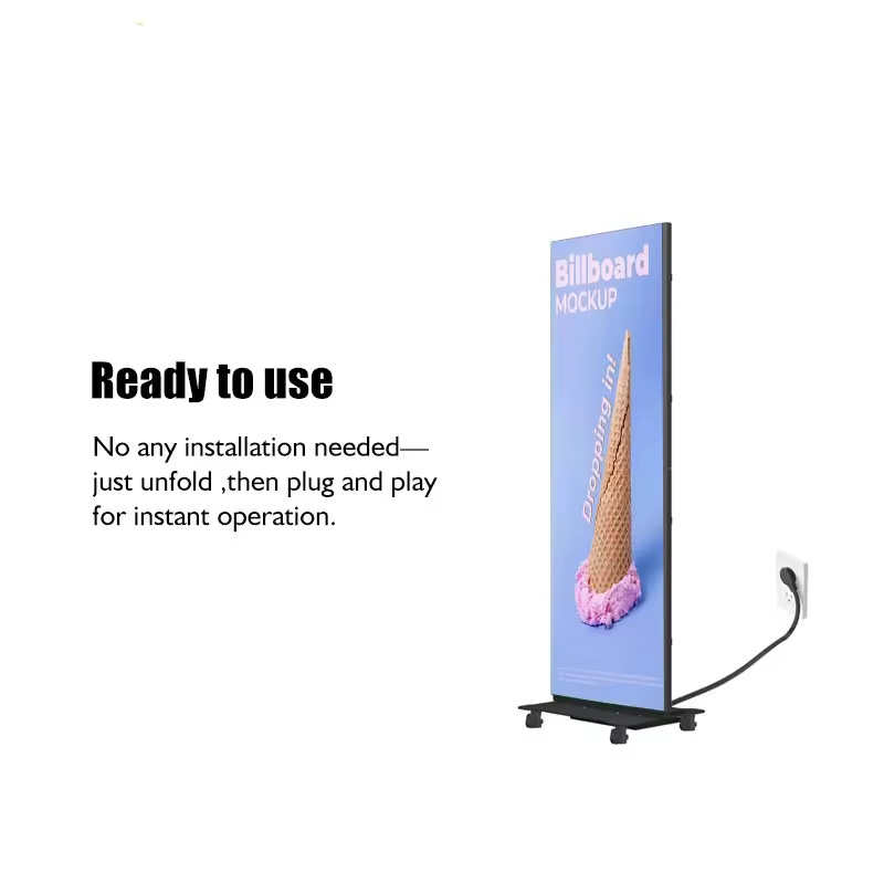 Foldable LED Poster Display - Lightweight Movable Commercial Use