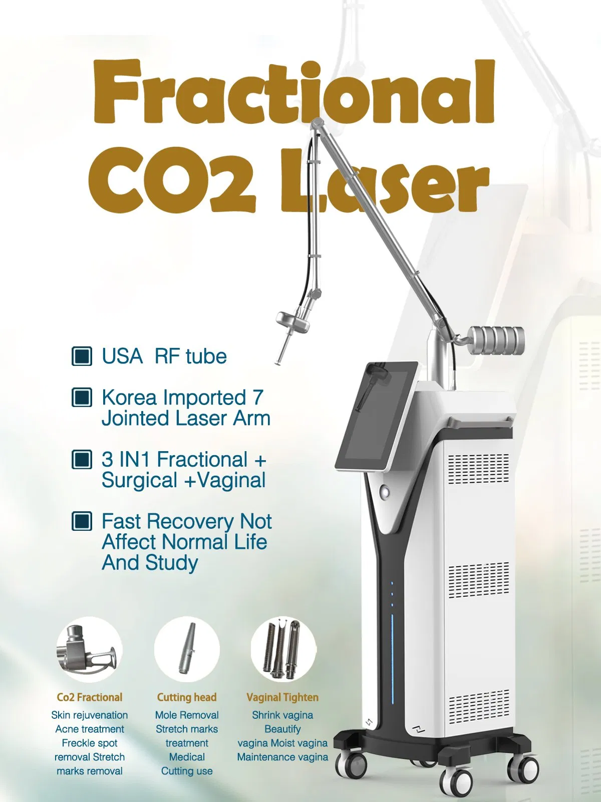 2026 FDA CO2 Fractional Laser Skin Tightening Scar and Acne Removal Skin Resurfacing Beauty Salon Laser