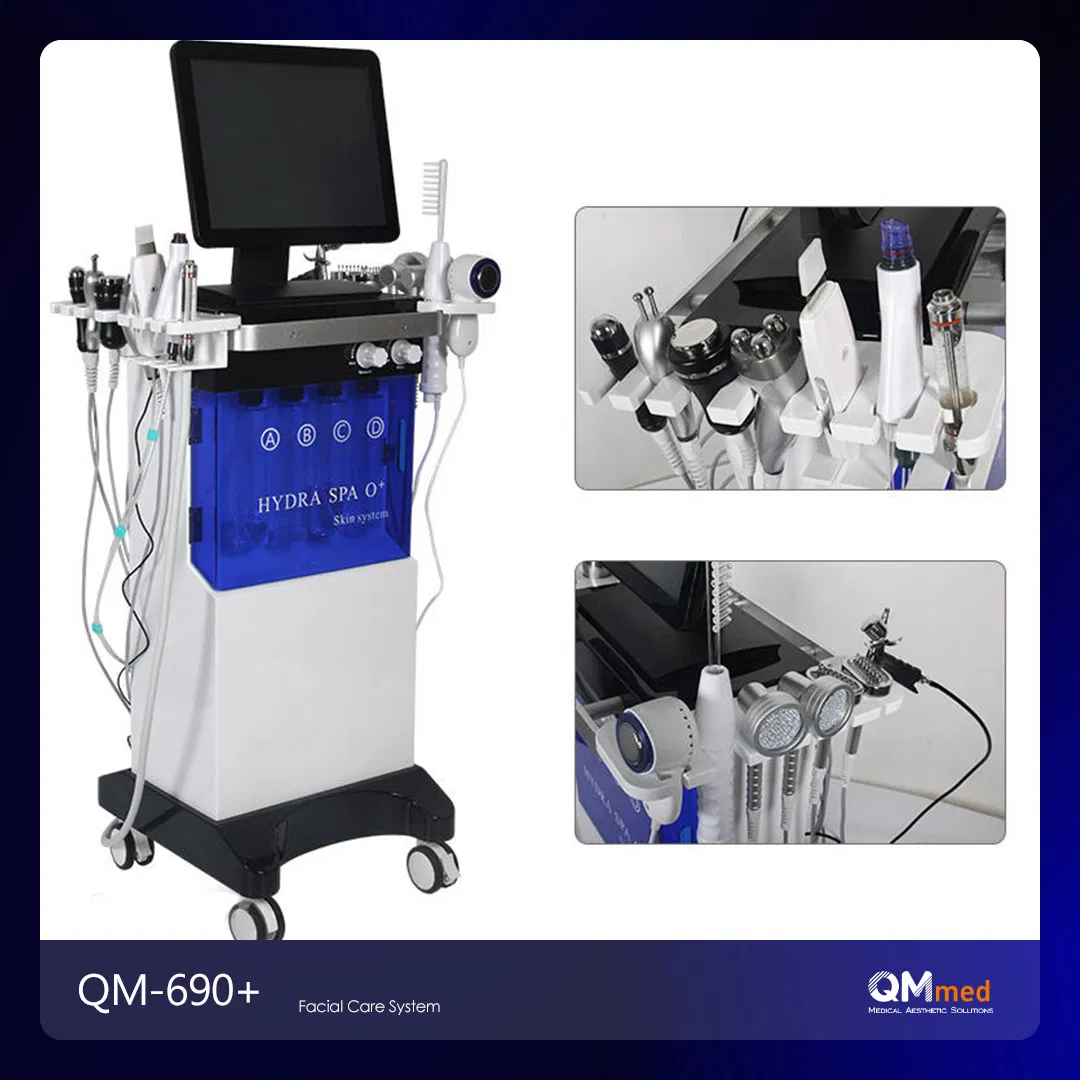 Qm 14 in 1 Hydrogen Oxygen Facial Machine Skin Hydra Dermabrasion Bubble Whiten Pore Clean Water Facial Hydro Machine