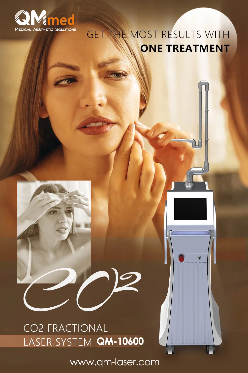 Top Selling CO2 Fractional Laser 10600nm Skin Rejuvenation Wrinkle Removal Skin Tightening Machine Vaginal Tightening Technology