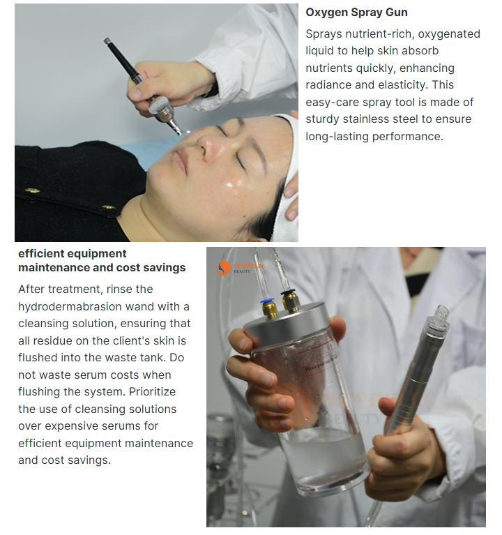 Hydra Dermabrasion Facial System with Diamond Microdermabrasion Cold Hammer Oxygen Spray Gun and Ultrasonic Infusion for Beauty Salons