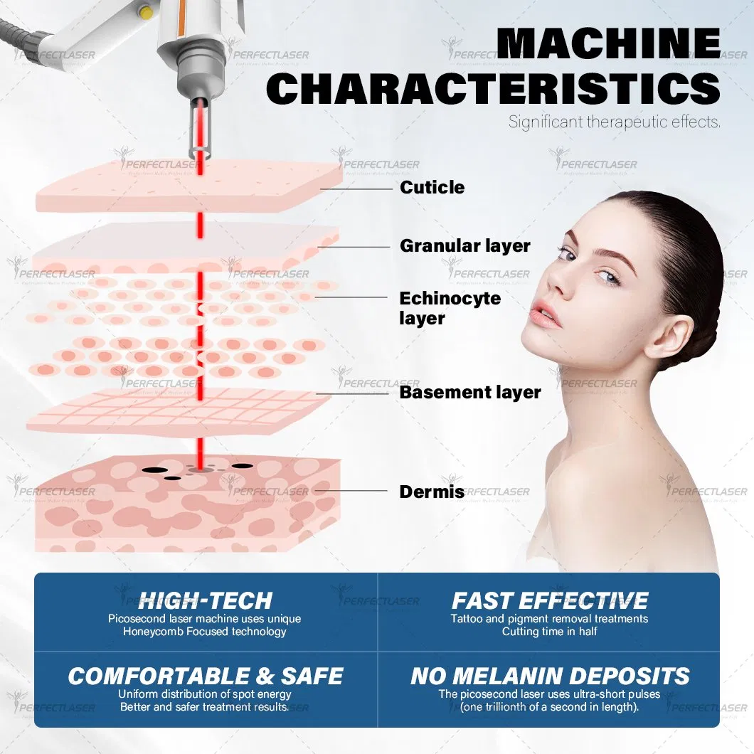 portable 5 Million Shots Pico Laser 532nm 1064nm Tattoo Removal Machine Picosecond Laser