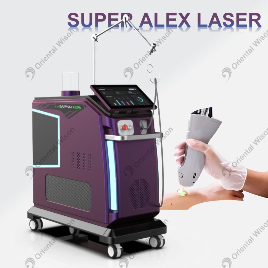 Professional Alex ND YAG 755nm 1064nm Long Pulsed Fiber Laser Hair Removal Pigment Vascular Lesions Alexandrite