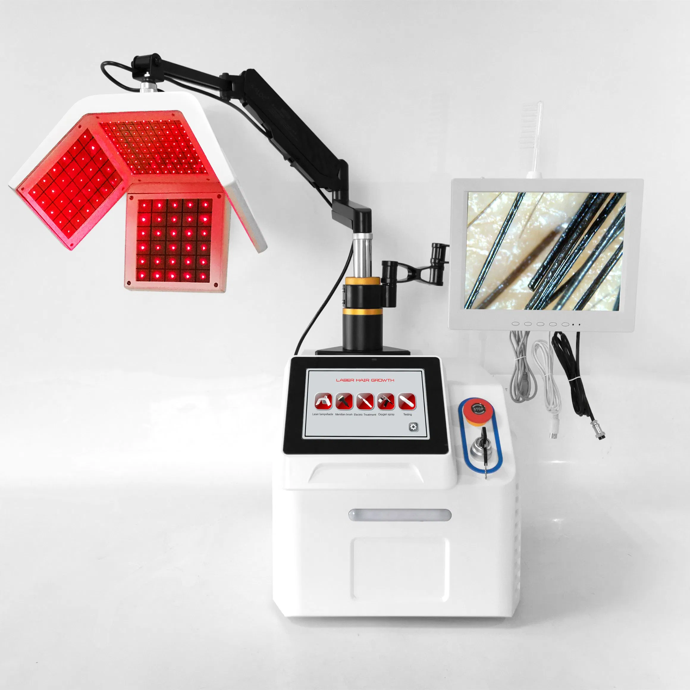 Zs 5-in-1 SPA Salon Use 650nm Diode Laser Hair Regrowth Follicle Stimulation PDT Hair Analysis Device Fast Result Anti-Hair Loss Treatment