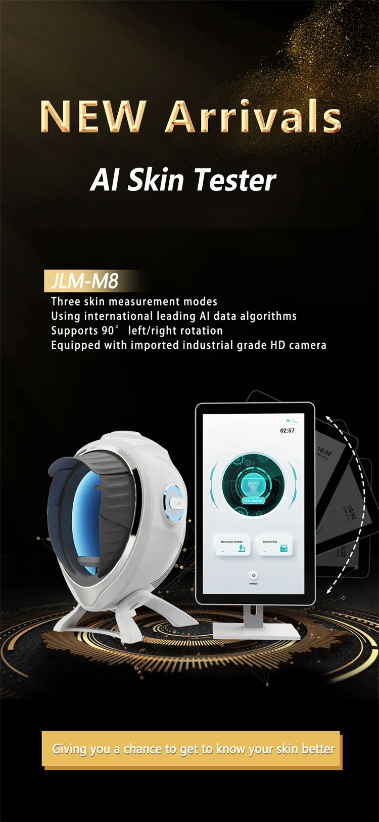 Portable 10 Spectrums UV Moisture Spectrum Skin Analyzer Comprehensive Report Analysis and Evaluation Beauty Machine