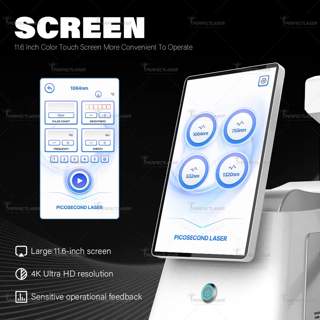 portable 5 Million Shots Pico Laser 532nm 1064nm Tattoo Removal Machine Picosecond Laser
