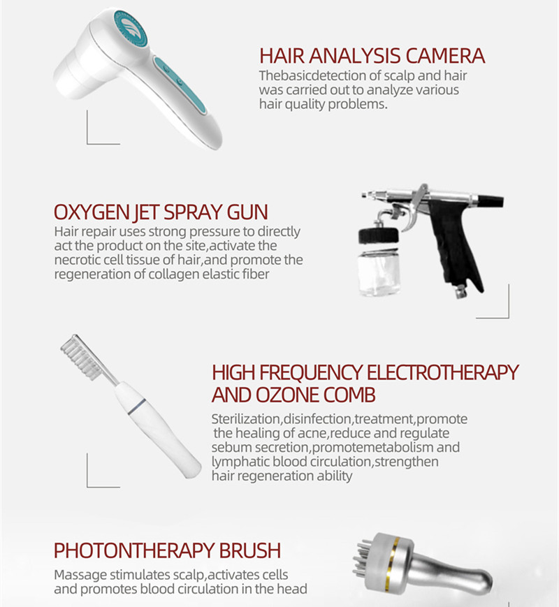 Zs 5-in-1 SPA Salon Use 650nm Diode Laser Hair Regrowth Follicle Stimulation PDT Hair Analysis Device Fast Result Anti-Hair Loss Treatment