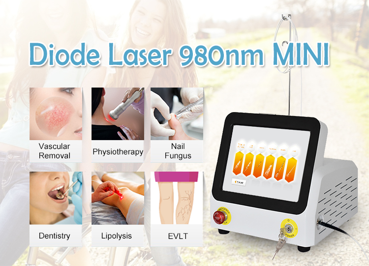 30W 60W 980nm Diode Laser Machine Vascular Removal