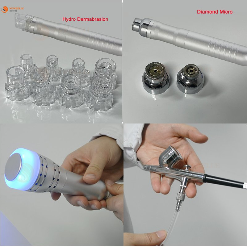 Hydra Dermabrasion Facial System with Diamond Microdermabrasion Cold Hammer Oxygen Spray Gun and Ultrasonic Infusion for Beauty Salons