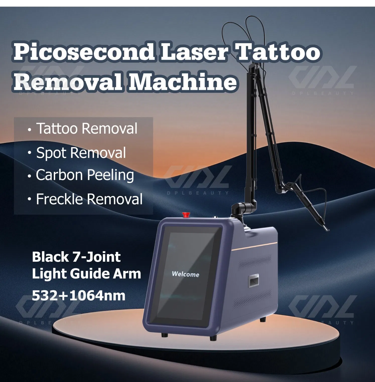 Hot Sale Tga Approved Pico Laser ND YAG Q Switched Desktop 532nm 1064nm Picosecond Laser Tattoo Removal Machine