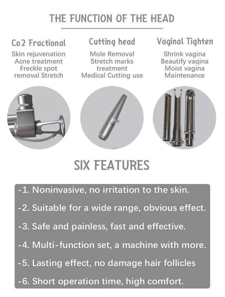 2026 High Power 60W CO2 Fractional Laser Machine 10600nm Metal RF Tube Skin Resurfacing Acne Scar Stretch Mark Removal Device