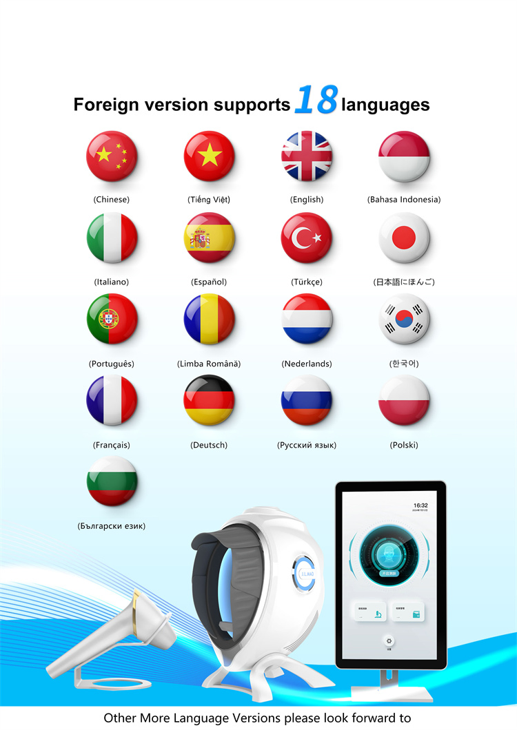 Portable 10 Spectrums UV Moisture Spectrum Skin Analyzer Comprehensive Report Analysis and Evaluation Beauty Machine