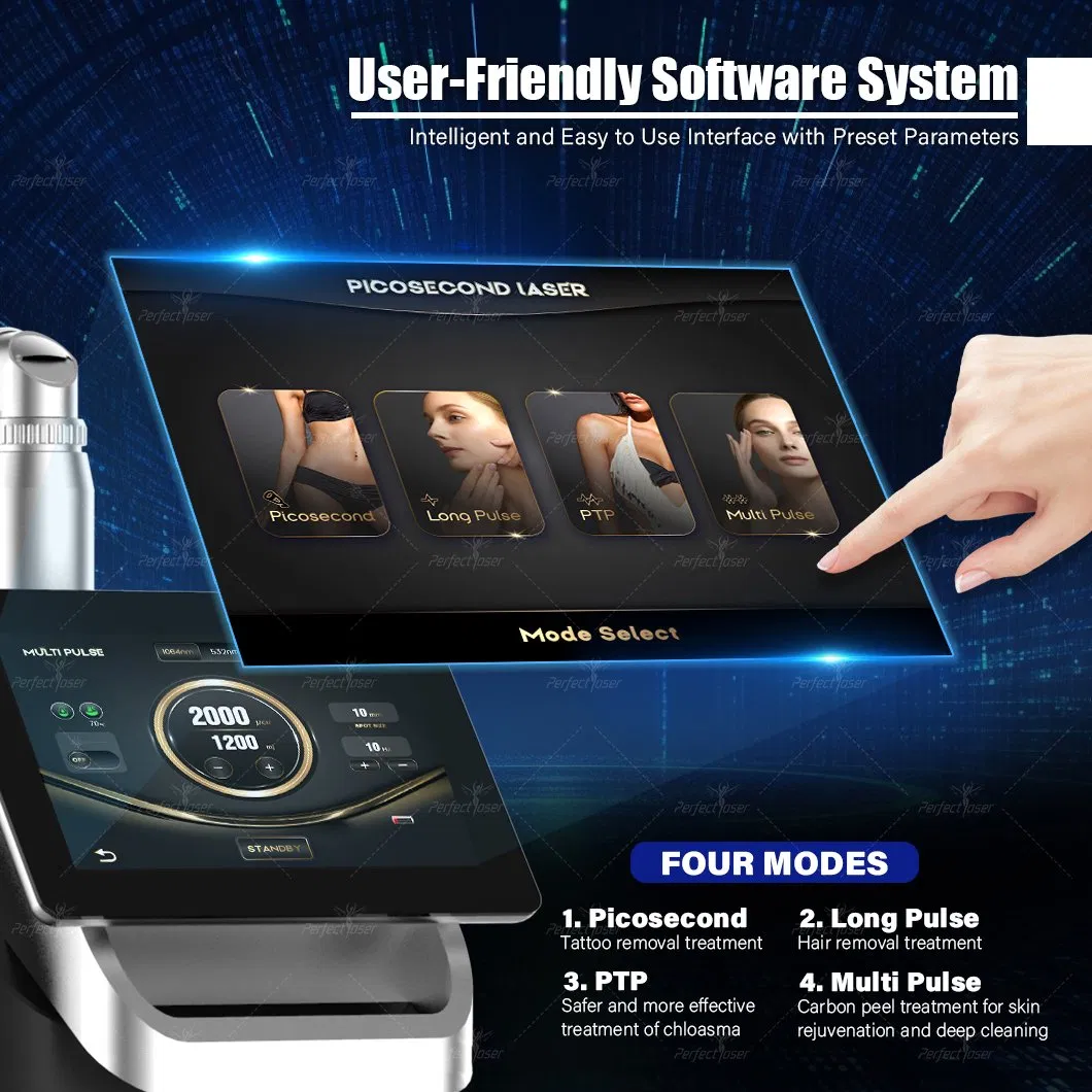 OEM ODM 3000W 4 Wavelength 532nm 755nm 1064nm 1320nm Tattoo Removal Machine Picosecond Laser Price