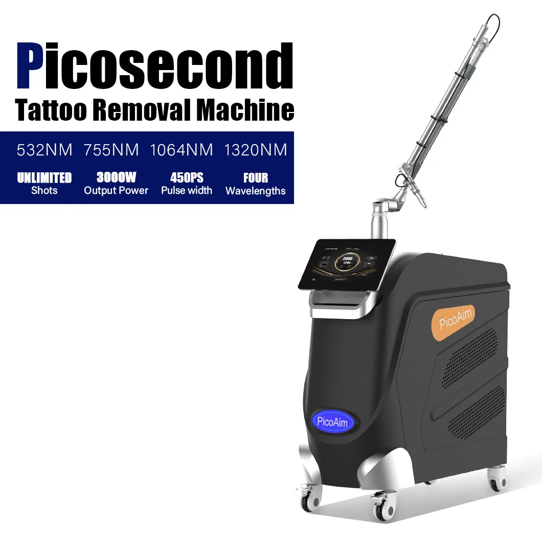 OEM ODM 3000W 4 Wavelength 532nm 755nm 1064nm 1320nm Tattoo Removal Machine Picosecond Laser Price
