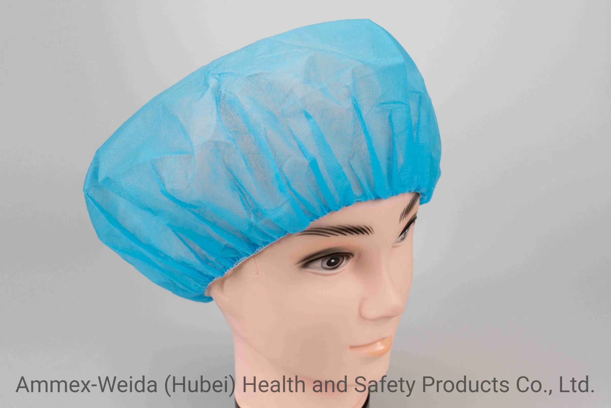 Medical Use Non-Woven Nurse Cap with Hand-Made Single Elastic Rubber Disposable PP Bouffant Cap