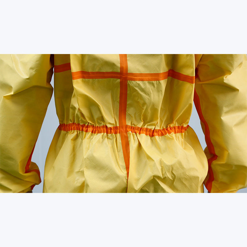 Disposable Protective Coverall OEM Antistatic Work Clothing Yellow Chemical Protective Suit