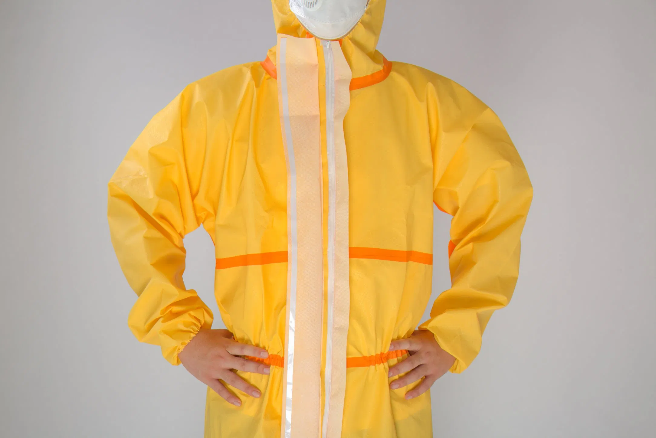 PPE Suit Disposable Coverall 77GM PP+PE Type 4 Chemical Protective Coverall Suit