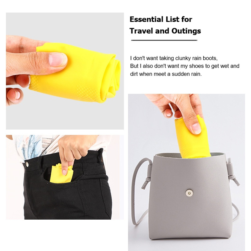 Ultra-Lightweight Portable Travel Waterproof Latex Over Rain Shoe Covers for Outings