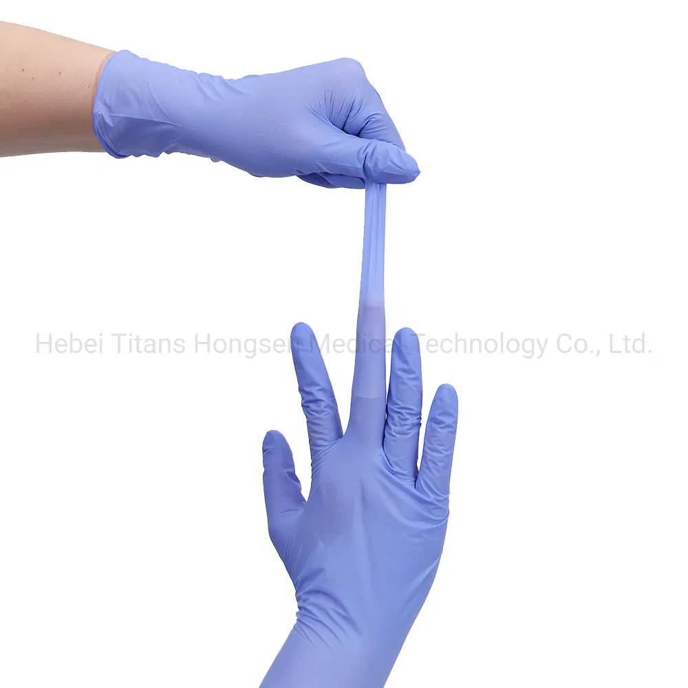 Titanfine Nitrile Gloves Medical Disposable Powdered Gloves Nitrile Examination Gloves for Hospital Dental Hotel