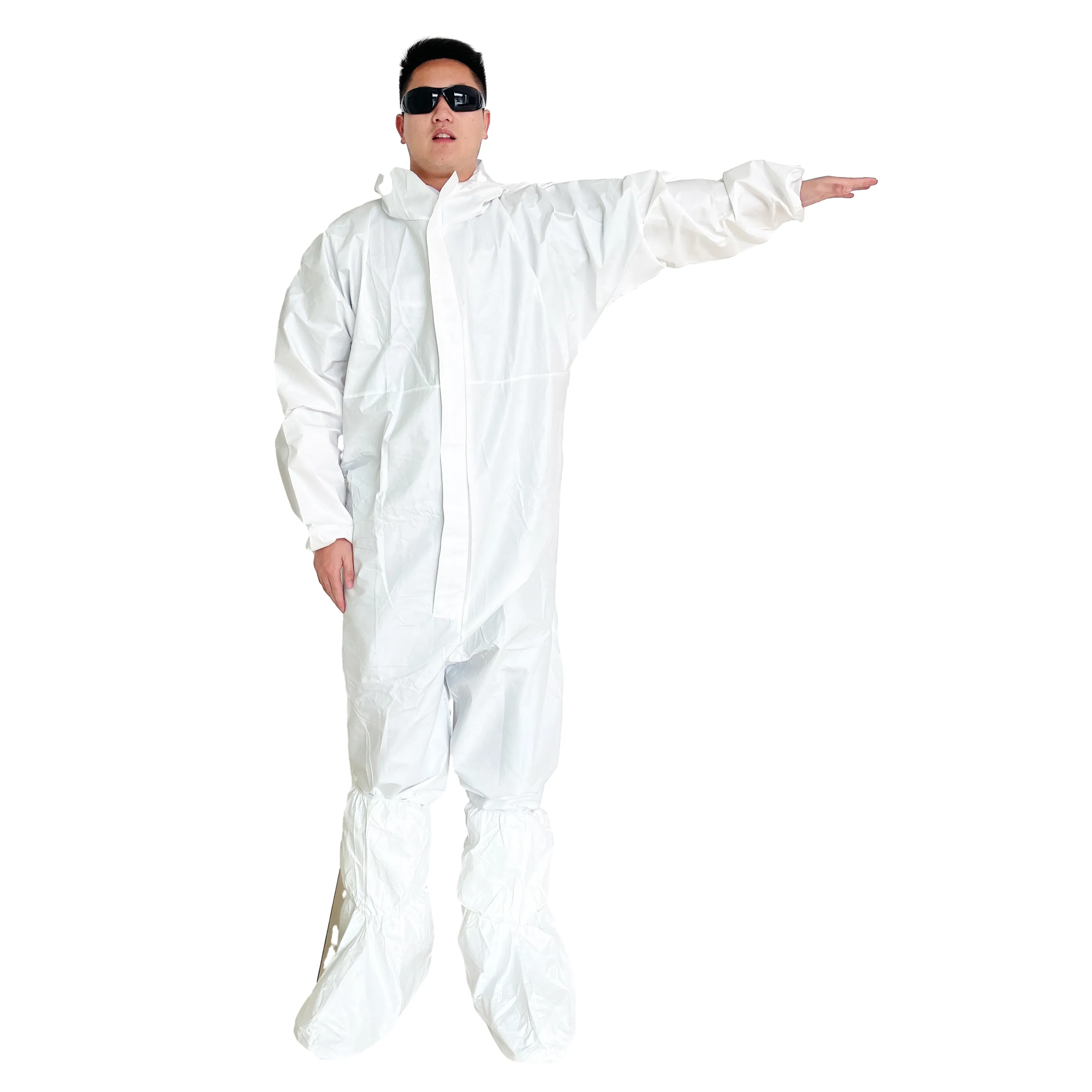 Herun Type 5/6 Non Woven Coverall for Effective Chemical Protection Protective Suit for Chemicals Microporous Disposable Protection Suit