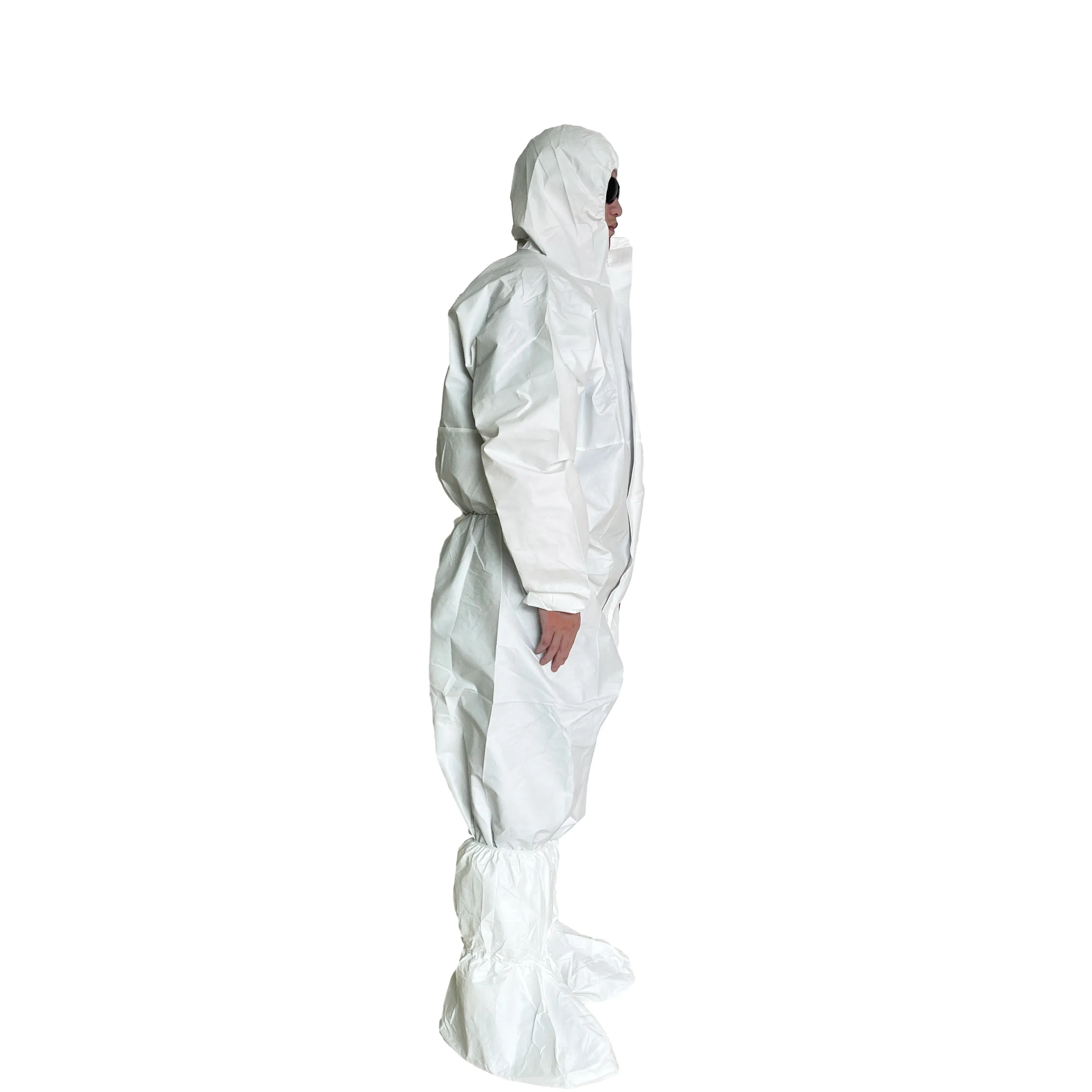 Herun Type 5/6 Non Woven Coverall for Effective Chemical Protection Protective Suit for Chemicals Microporous Disposable Protection Suit