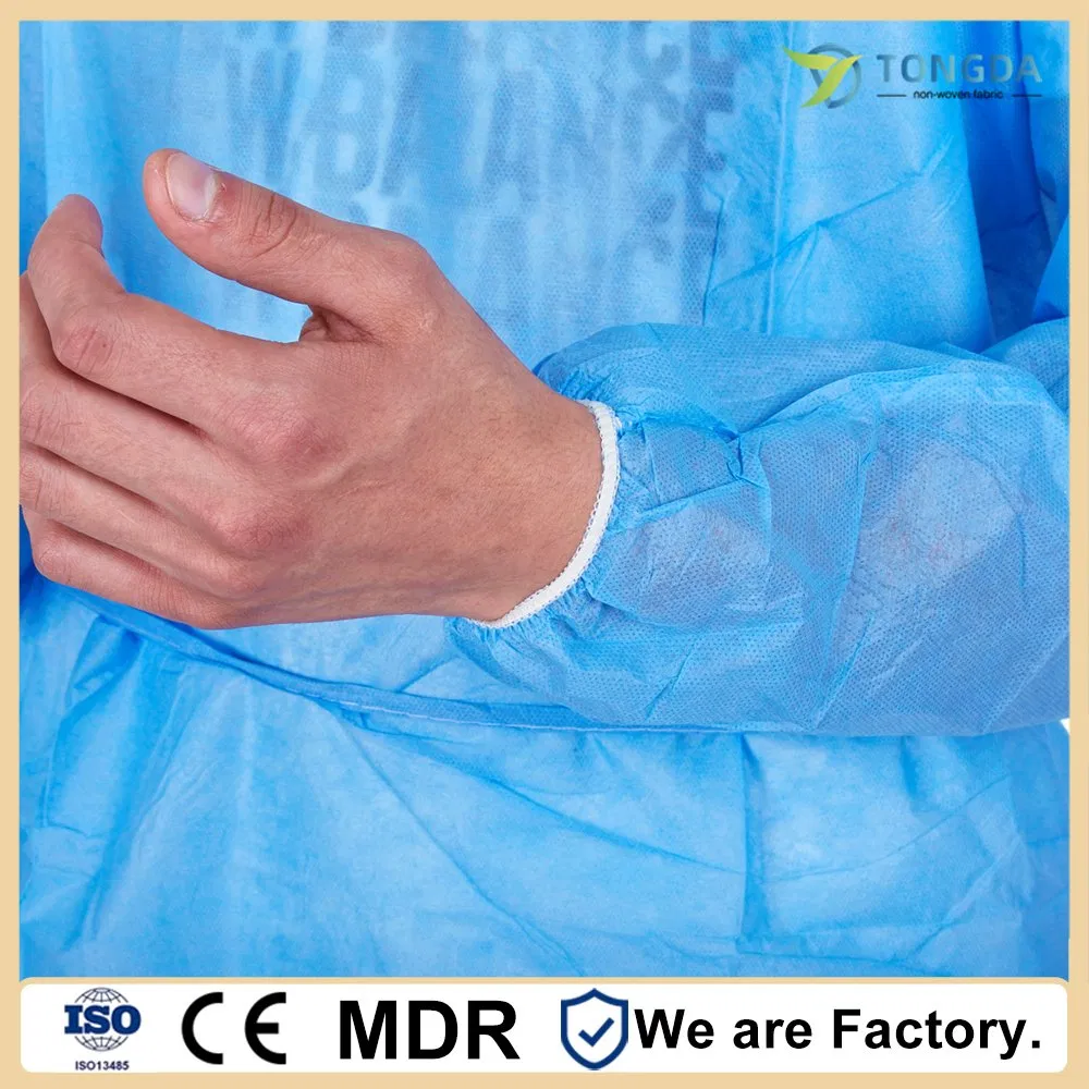 PP or PP+PE Disposable dustproof breathable performance Nonwoven Isolation Gown