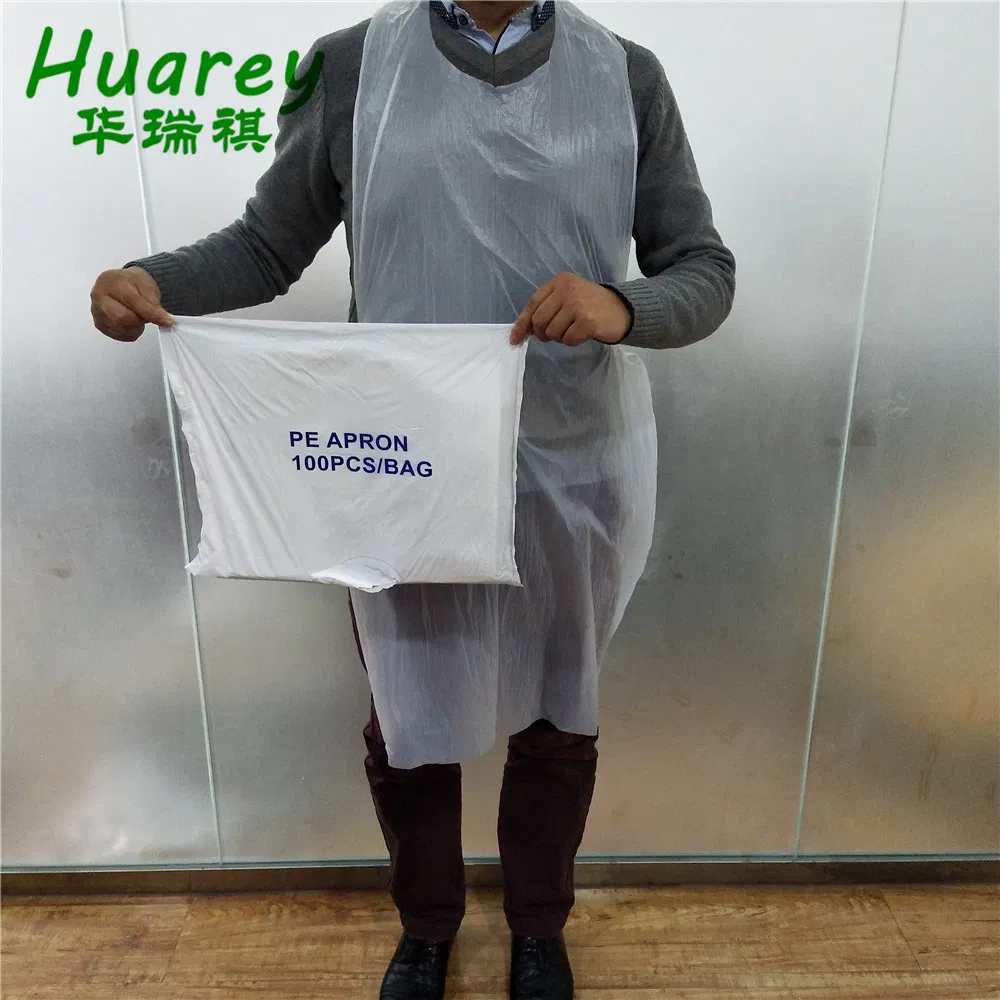China Factory High Quality Plastic Disposable Kitchen PE Aprons on Bag