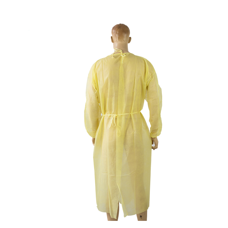 Level 1 Disposable PP Nonwoven Medical Isolation Gown with Back Tie for Patient Protection