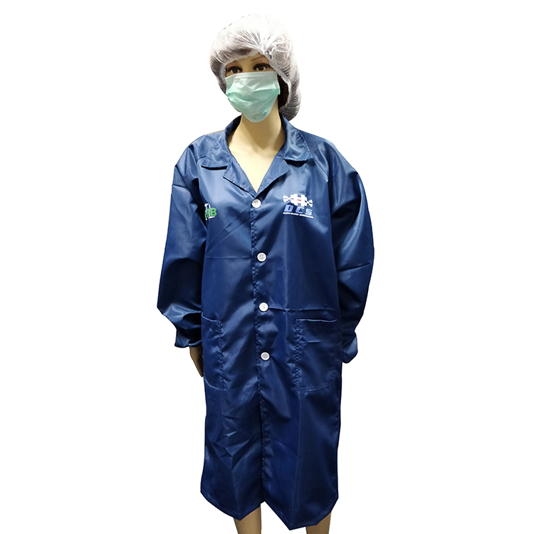 Anti-Static Lint Free ESD Clothing Cleanroom Coverall Garments with Mesh Facemask