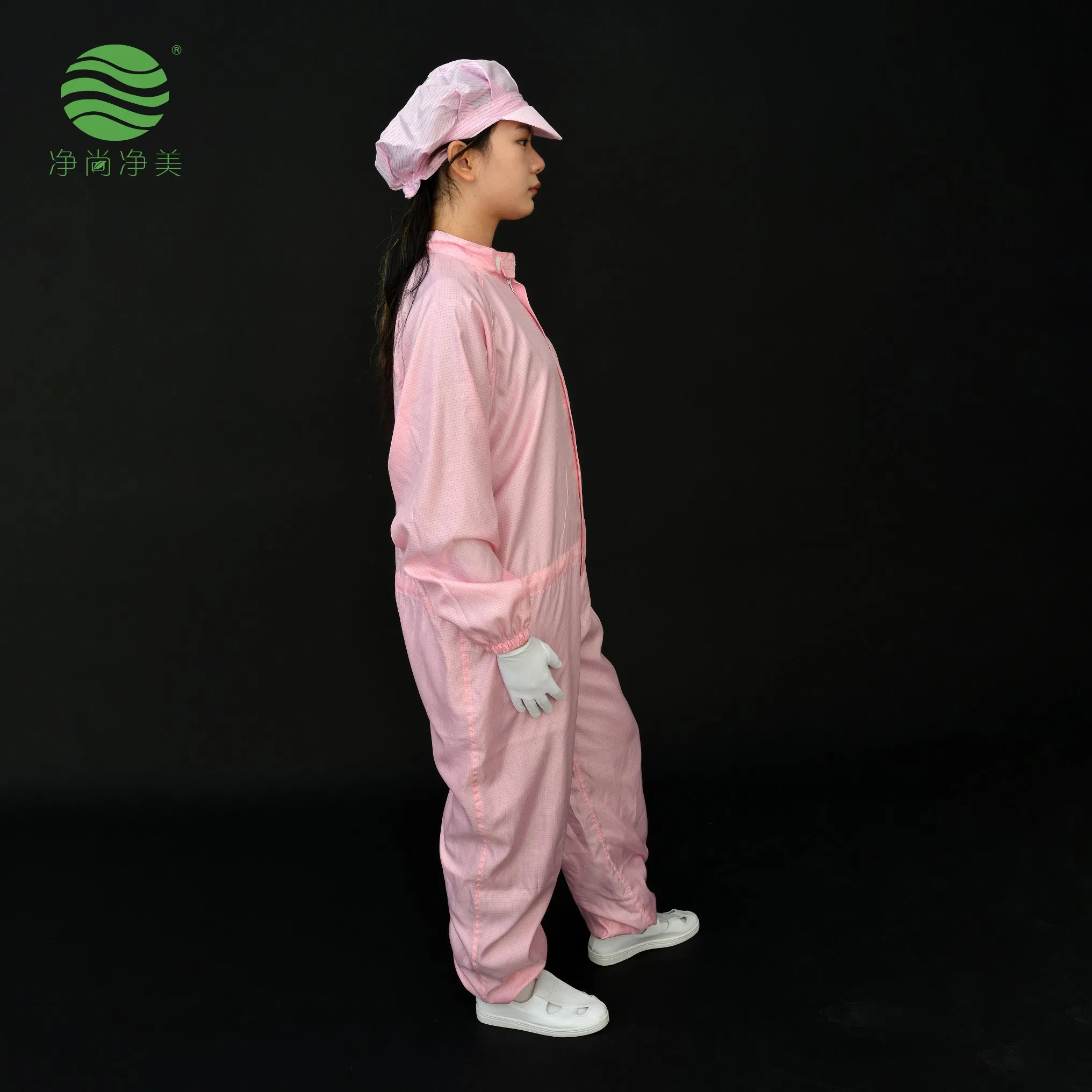 ESD Cleanroom Garment for Electronics Industry Workshop with Anti-Static Cap