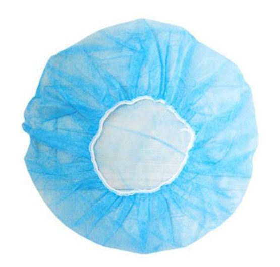 Protective PPE Hairnet Head Cover 21" 24" 10GSM 14GSM White Blue Red Pink Elastic Nonwoven PP Disposable Round Bouffant Cap