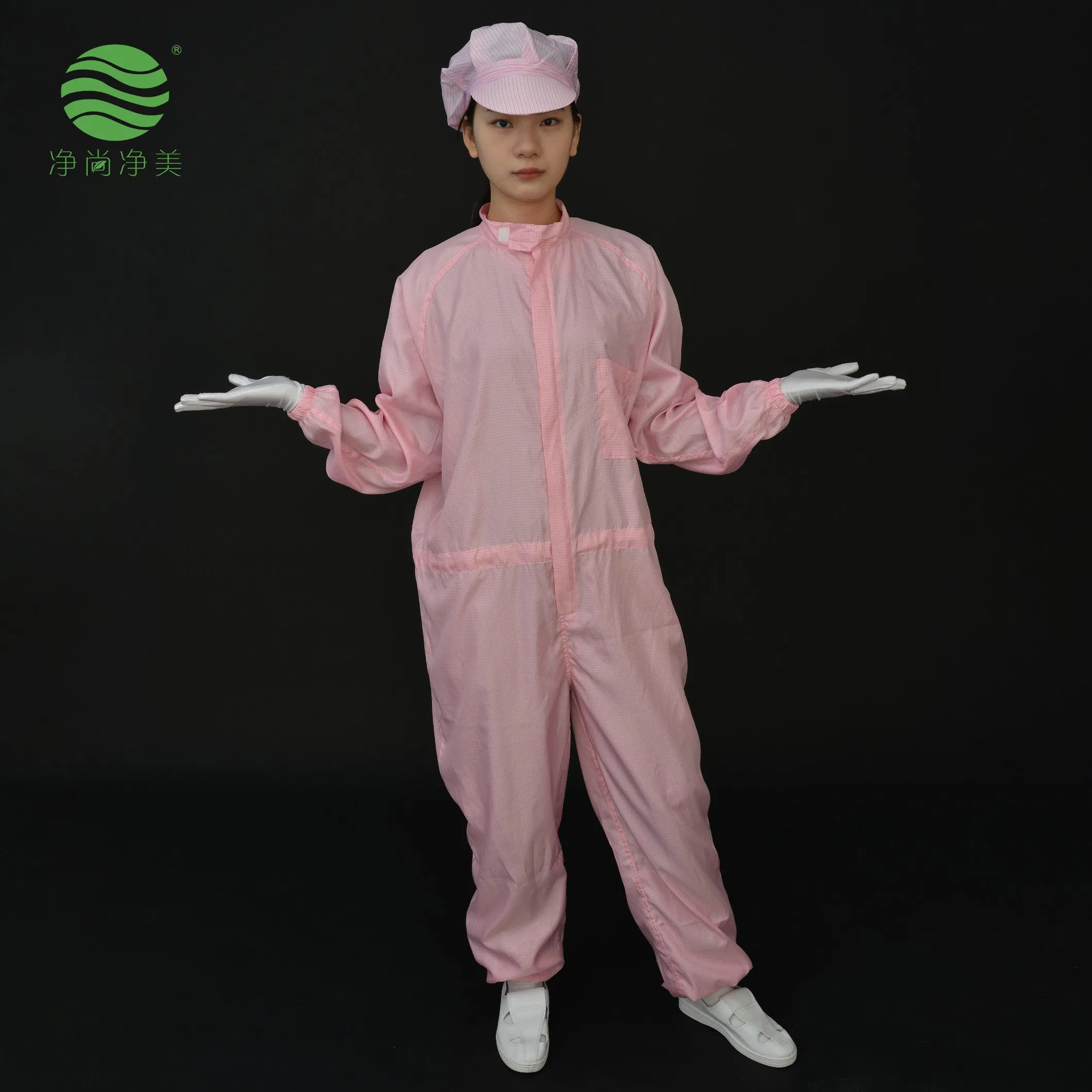 ESD Cleanroom Garment for Electronics Industry Workshop with Anti-Static Cap