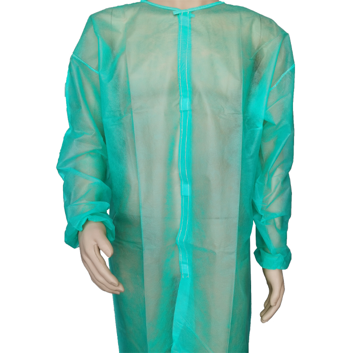 Disposable Designs Non Woven Isolation Xs-4XL Protective Low Cost Food Factory Laboratory Visit Green Lab Coat Dispos Visitor Gown Without Collar