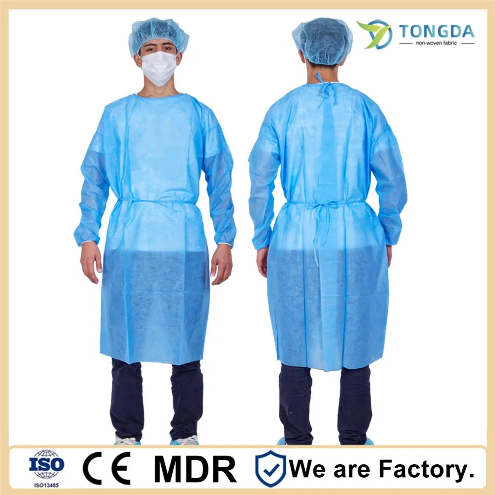 PP or PP+PE Disposable dustproof breathable performance Nonwoven Isolation Gown