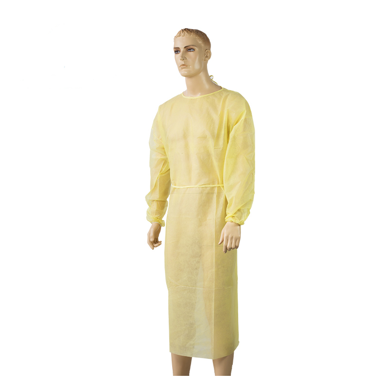 Level 1 Disposable PP Nonwoven Medical Isolation Gown with Back Tie for Patient Protection